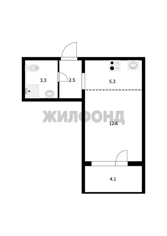Квартира-студия: Новосибирск, улица Связистов, 162/1 (23.7 м) - Фото 0