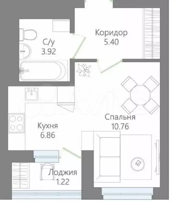 Квартира-студия, 29 м, 11/15 эт. - Фото 1