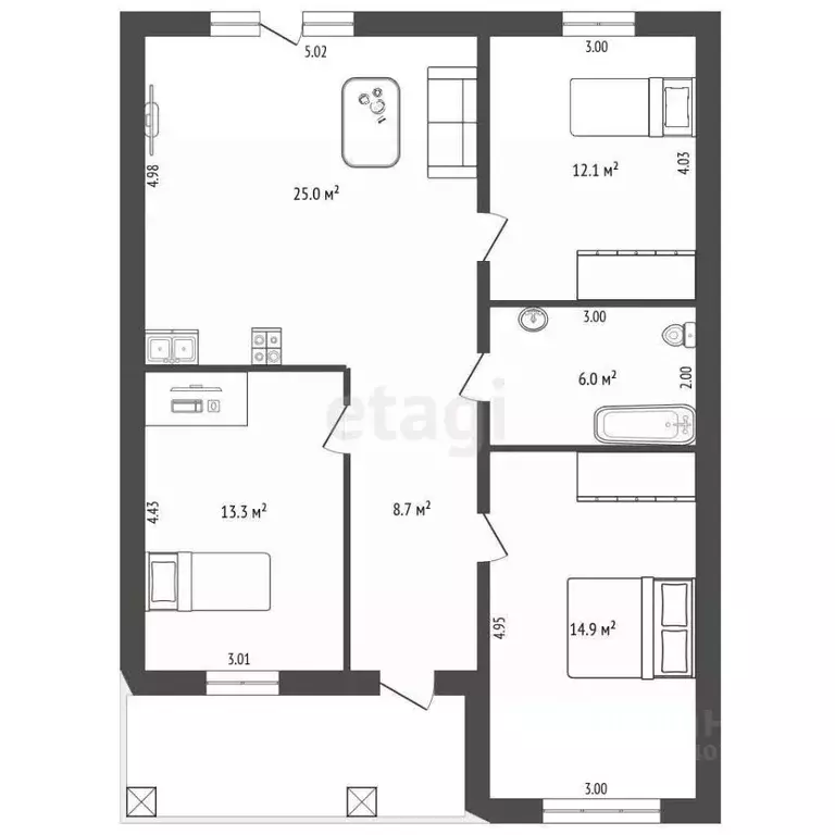 Дом в Оренбургская область, Оренбургский район, Ивановский сельсовет, ... - Фото 2