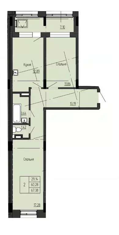 2-к кв. Саха (Якутия), Якутск ул. Чкалова, 39А (67.38 м) - Фото 0