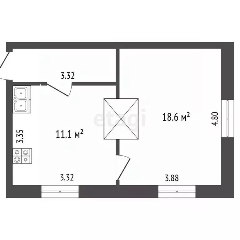 1-к кв. Ханты-Мансийский АО, Ханты-Мансийск ул. Собянина, 10 (30.0 м) - Фото 1