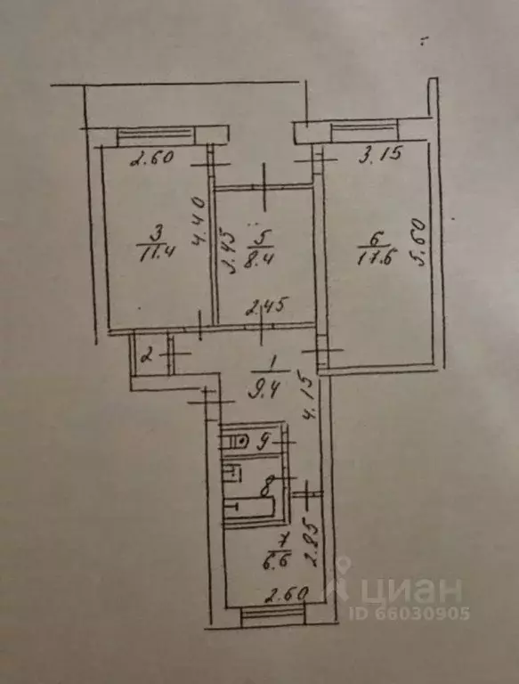 3-к кв. Крым, Симферополь ул. Аральская, 71 (61.0 м) - Фото 2