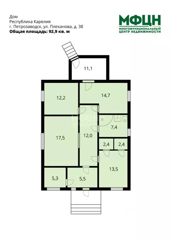 Дом в Карелия, Петрозаводск ул. Плеханова, 38 (93 м) - Фото 2