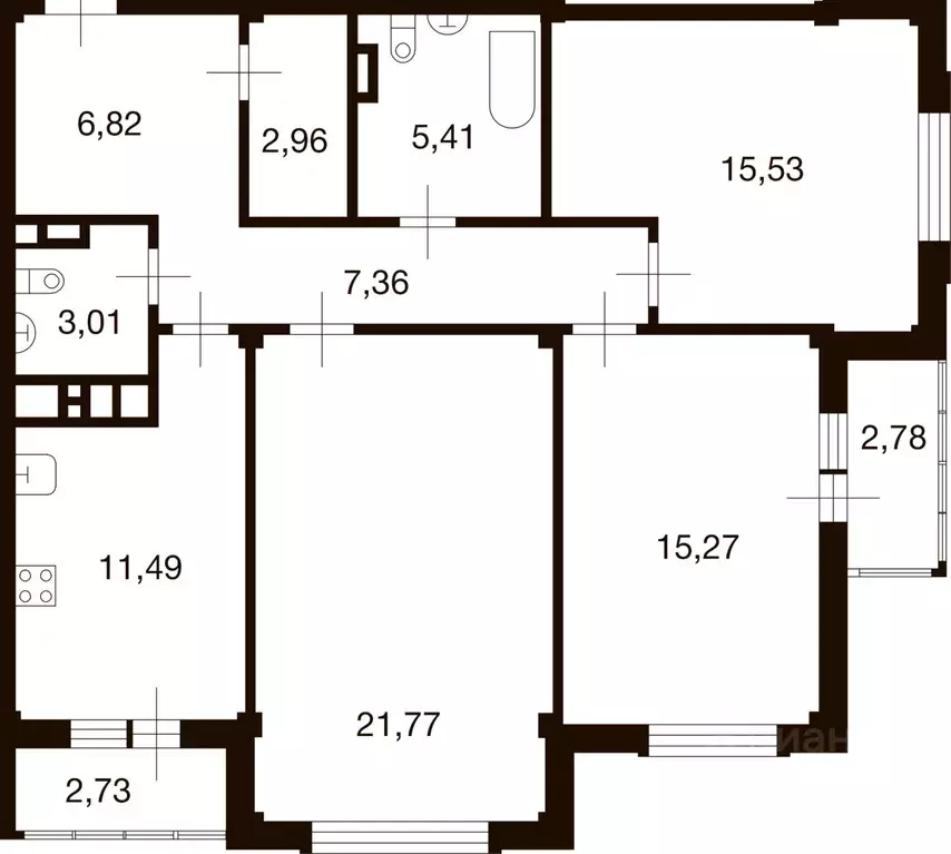 3-к кв. Москва д. Ивановское, ул. Николинские Ключи, 25 (90.2 м) - Фото 0