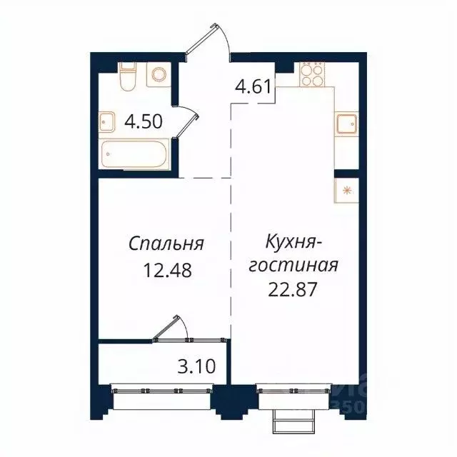 1-к кв. Иркутская область, Иркутск Байкальская ул., 246Б (47.3 м) - Фото 1