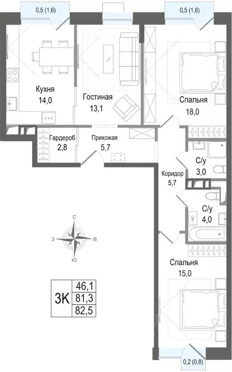 3-к кв. Московская область, Королев Первомайский мкр, Киноквартал ... - Фото 1