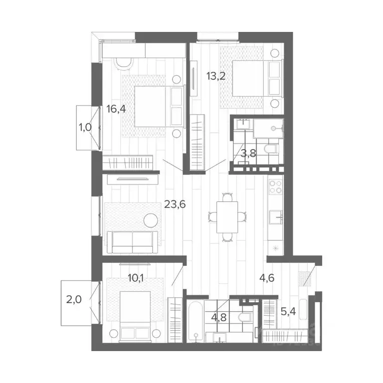 4-к кв. Алтайский край, Барнаул тракт Змеиногорский, 35Б (84.9 м) - Фото 0