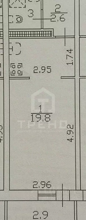 Студия Санкт-Петербург просп. Обуховской обороны, 138к2 (26.35 м) - Фото 2