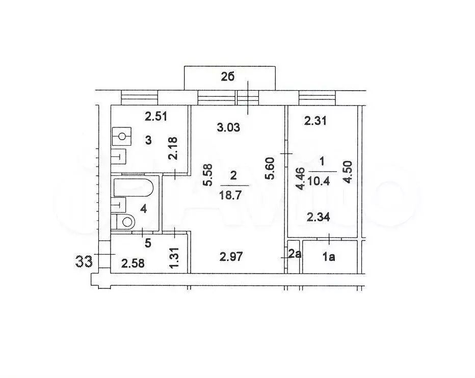 2-к. квартира, 43 м, 4/5 эт. - Фото 0