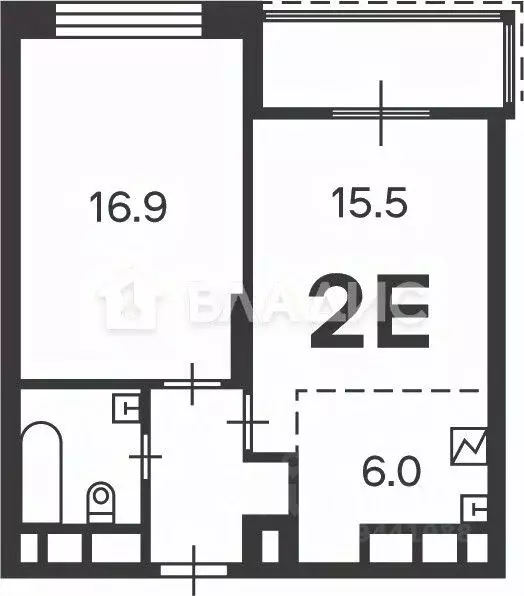 2-к кв. Москва Клинская ул., 2Ак7 (46.9 м) - Фото 2