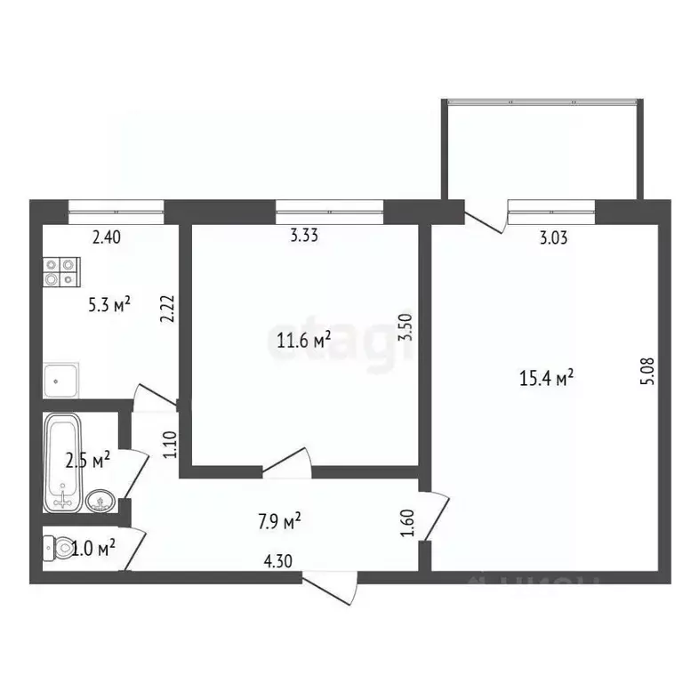 2-к кв. Ямало-Ненецкий АО, Новый Уренгой Лимбяяха мкр, Приозерный мкр, ... - Фото 2