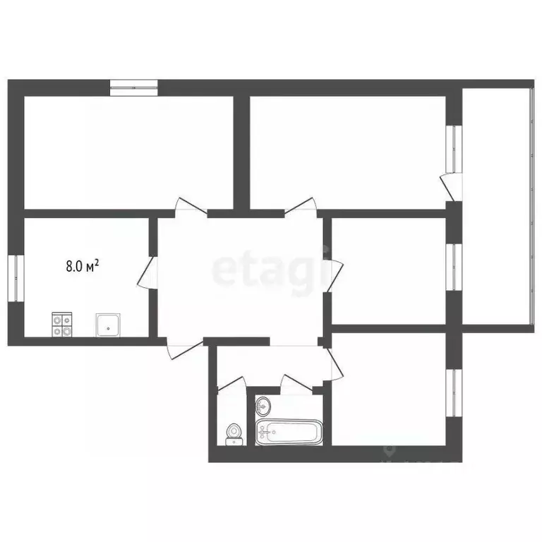 4-к кв. Владимирская область, Муром Красногвардейская ул., 65 (77.8 м) - Фото 1