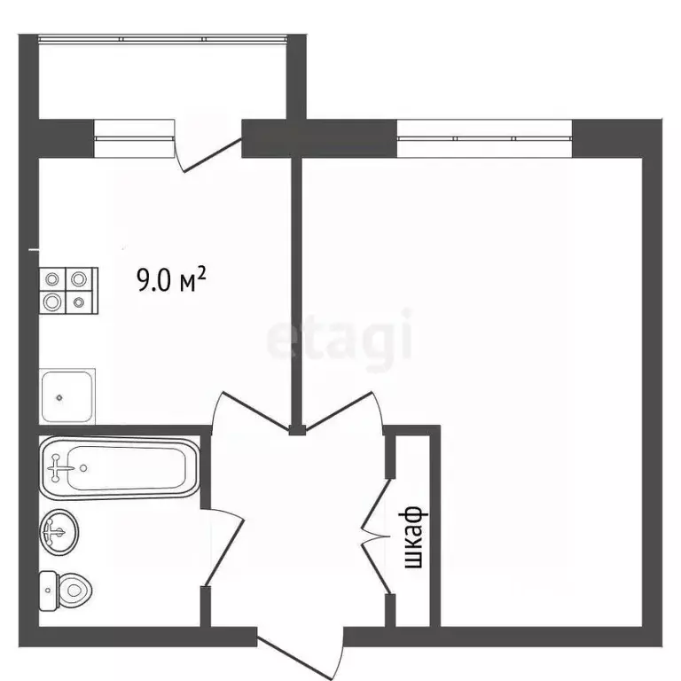1-к кв. Владимирская область, Муром ул. Артема, 39 (36.9 м) - Фото 1