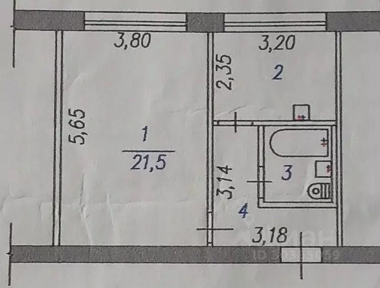 1-к кв. Кемеровская область, Новокузнецк ул. Климасенко, 11/3 (37.8 м) - Фото 2