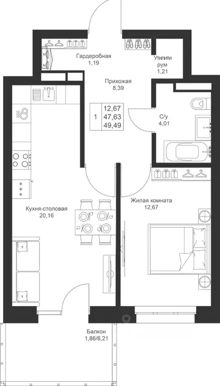 1-к кв. Татарстан, Лаишевский район, Столбищенское с/пос, с. Усады ул. ... - Фото 1