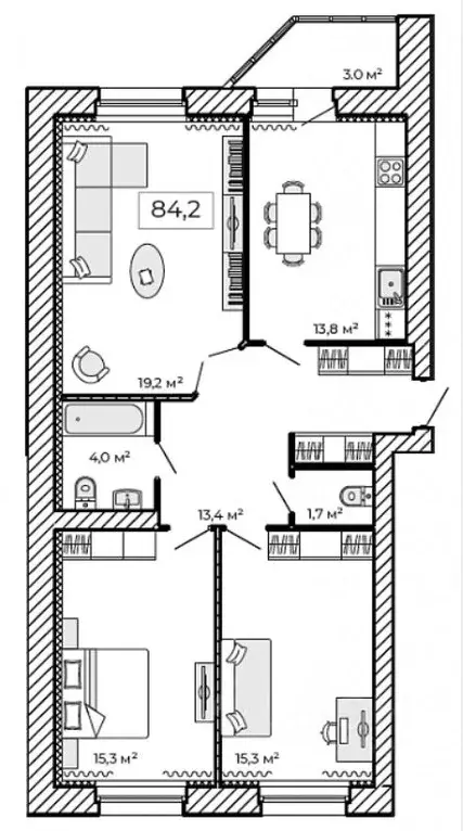 3-к кв. Тамбовская область, Тамбов ул. Имени Павла Строганова, 9Е ... - Фото 1