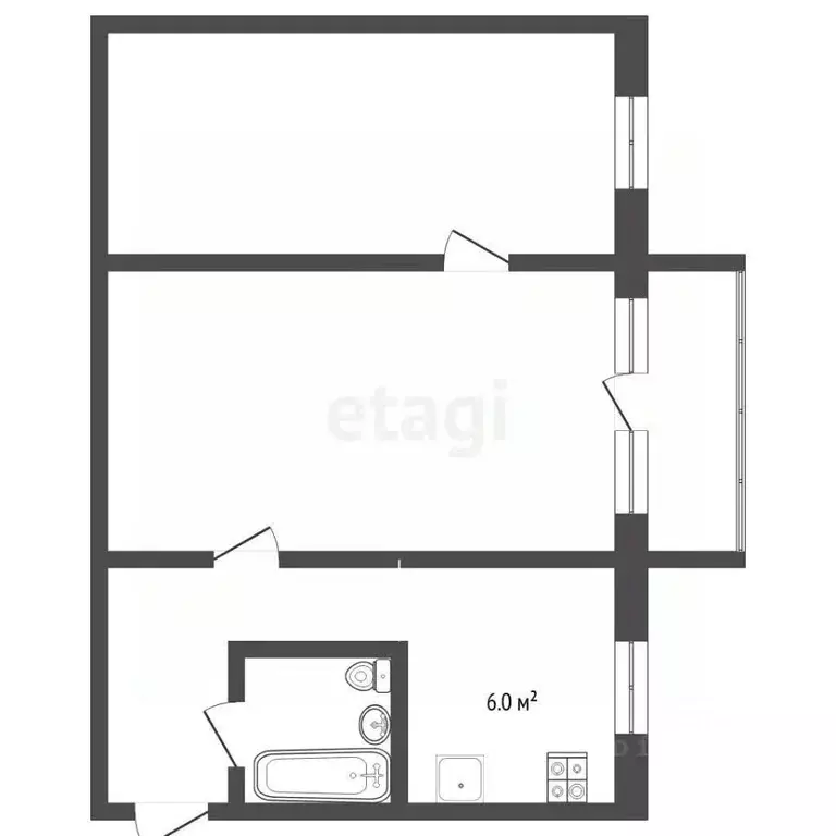 2-к кв. Тюменская область, Тюмень Севастопольская ул., 35 (44.6 м) - Фото 2