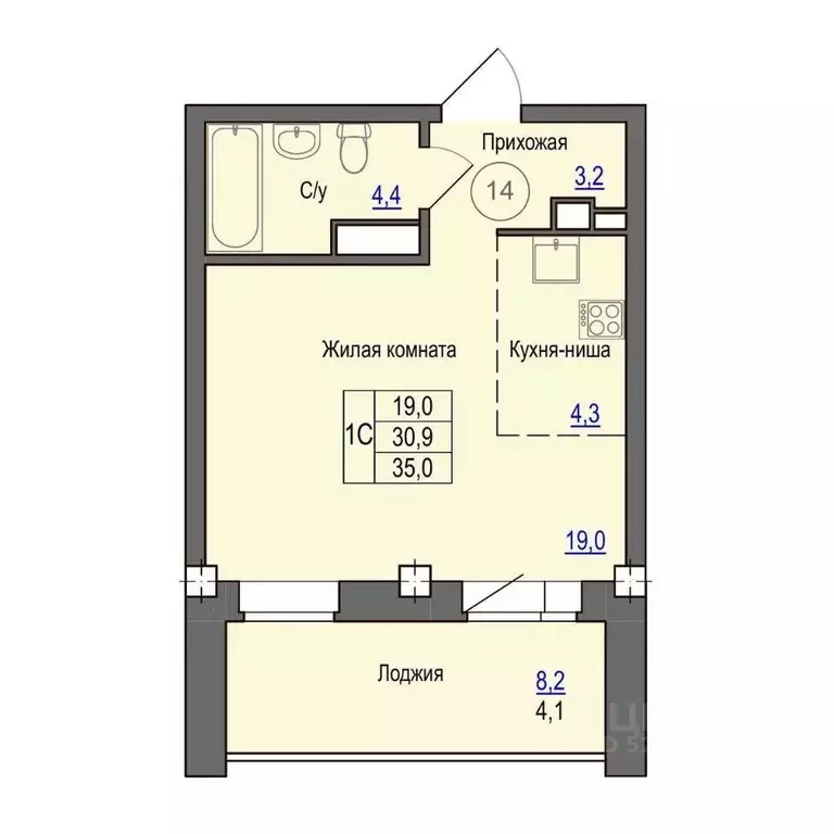 1-к кв. Псковская область, Псковский район, Завеличенская волость, д. ... - Фото 1