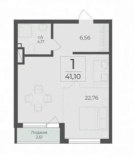 Квартира-студия: Бондаренково, улица Кёппена, 9 (41.1 м) - Фото 0