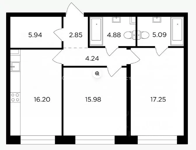 3-к кв. Москва Г мкр, Форивер жилой комплекс, 8 (72.0 м) - Фото 1