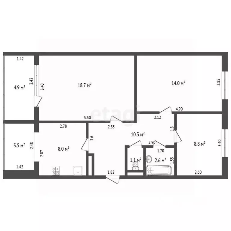 3-к кв. Краснодарский край, Анапа 12-й мкр, 17 (67.0 м) - Фото 2