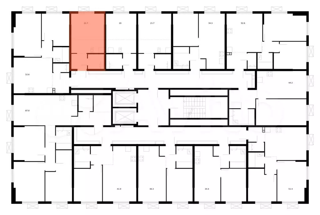 Квартира-студия, 21,7 м, 5/9 эт. - Фото 1