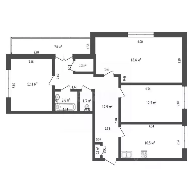 3-к кв. Башкортостан, Салават Ленинградская ул., 45 (72.0 м) - Фото 2