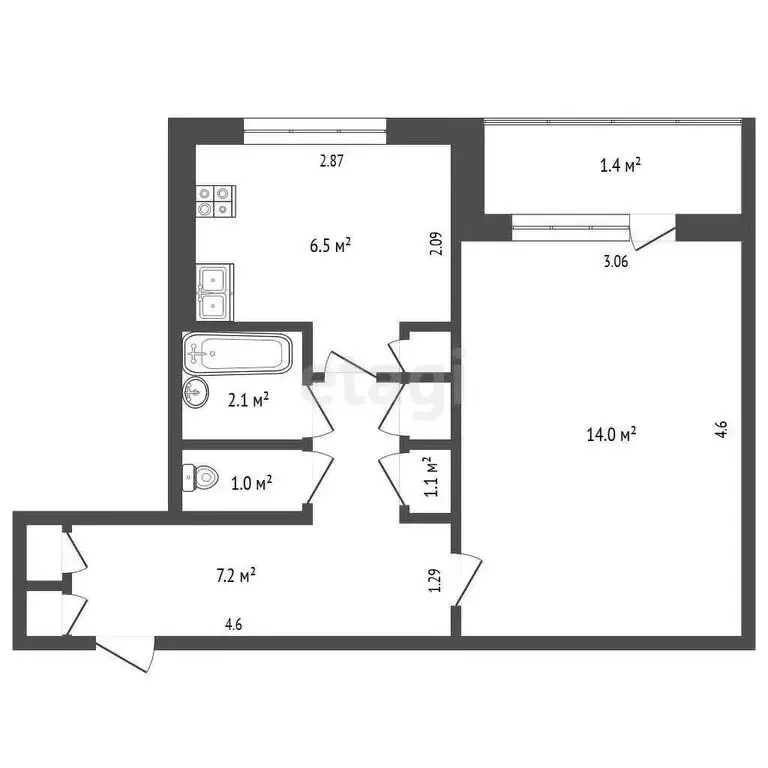 1-комнатная квартира: Саранск, Гожувская улица, 43 (32.7 м) - Фото 1