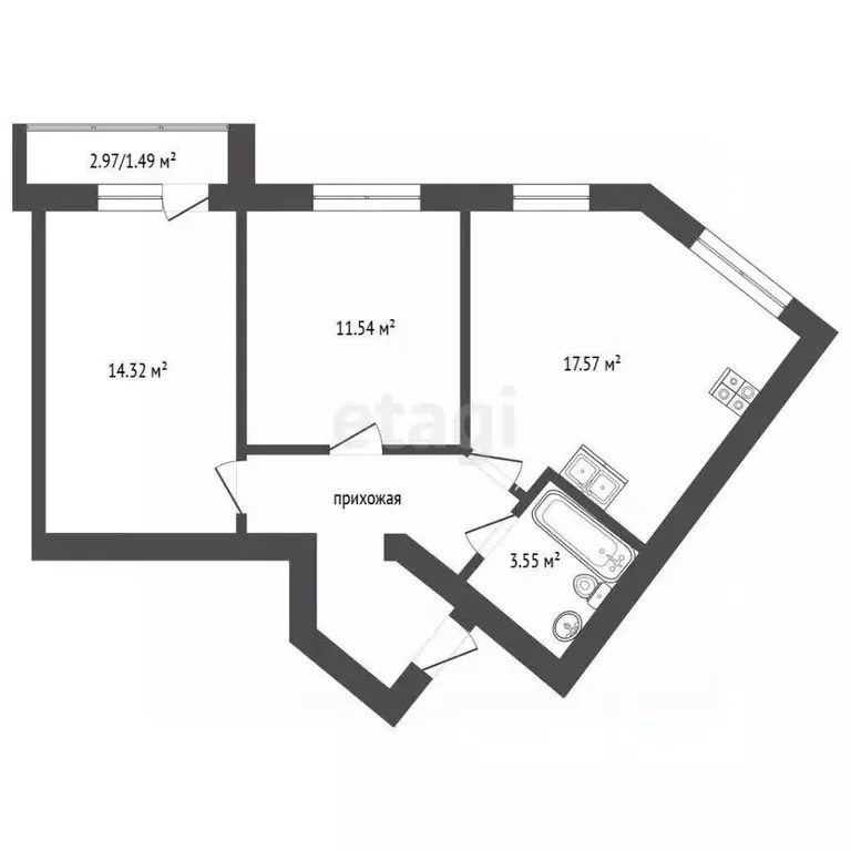 2-к кв. Марий Эл, Йошкар-Ола ул. Западная, 11 (56.7 м) - Фото 2