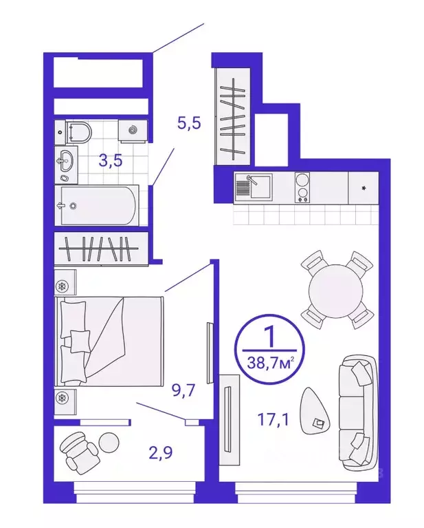 1-к кв. Свердловская область, Екатеринбург Уктус жилрайон, Астон ... - Фото 1