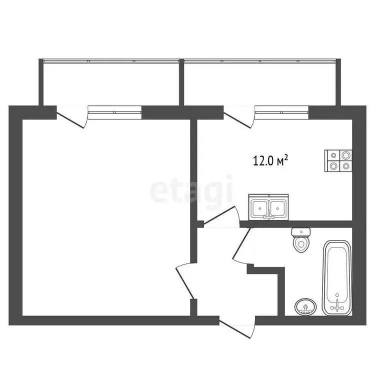 1-комнатная квартира: Севастополь, улица Челнокова, 12/2 (41.3 м) - Фото 1
