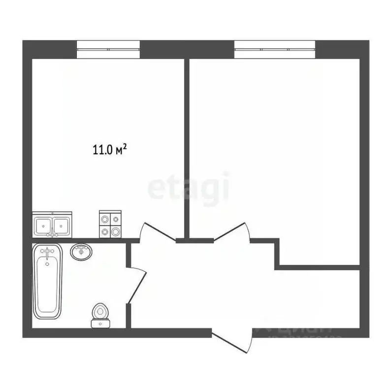 1-к кв. Архангельская область, Котлас пер. Чкалова, 3 (32.9 м) - Фото 2