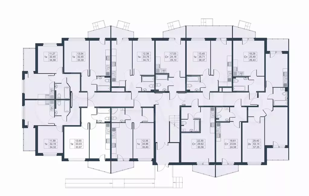 1-к. квартира, 32,6 м, 1/3 эт. - Фото 1