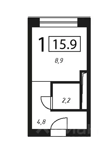 1-к кв. Москва Жигулевская ул., 4К2 (15.9 м) - Фото 0