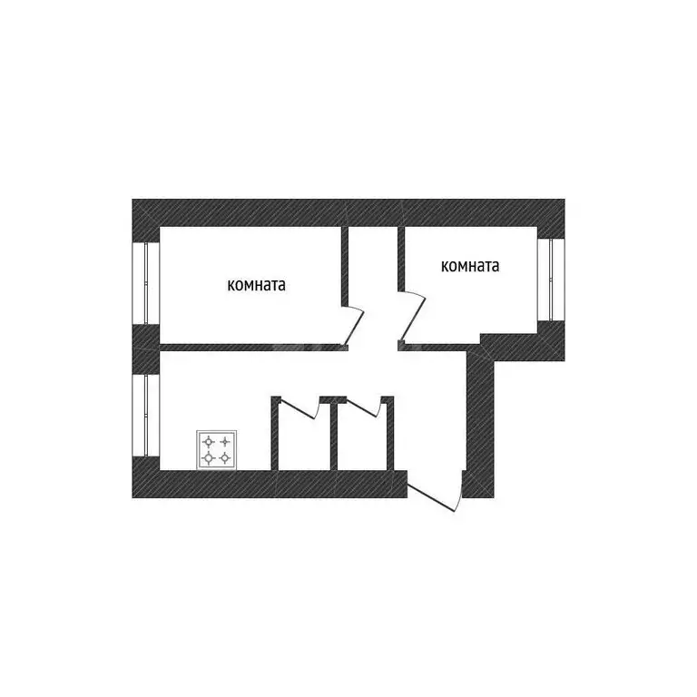 2-комнатная квартира: Волхов, Пролетарская улица, 9 (47.7 м) - Фото 1