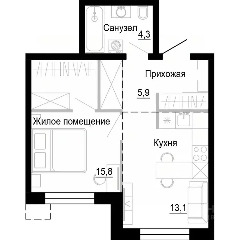 1-к кв. Приморский край, Владивосток ул. Бринера (39.1 м) - Фото 1