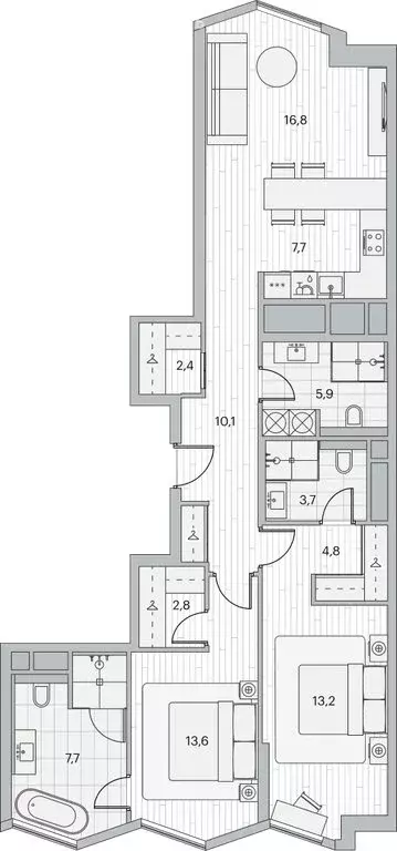3-комнатная квартира: Москва, Береговой проезд, 2к1 (91 м) - Фото 1