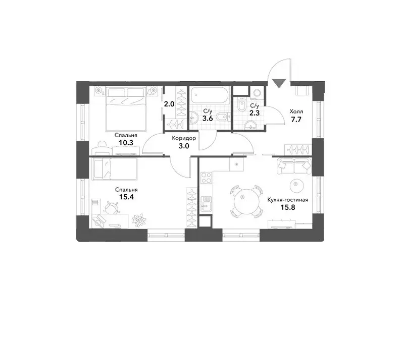 Продаётся 2-к квартира, 60.1 м - Фото 0