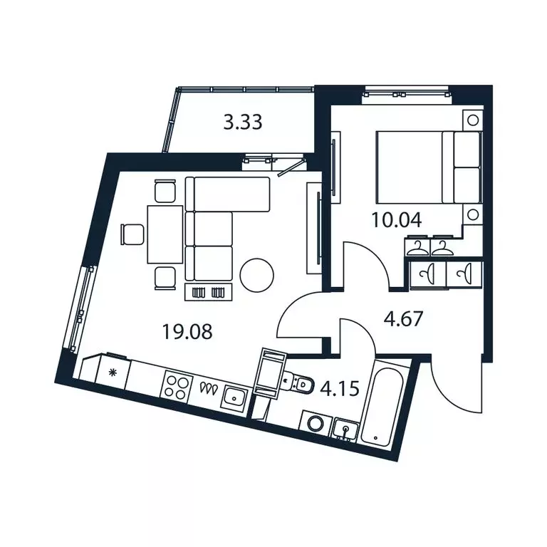 1-комнатная квартира: Мурино, Романовская улица, 9 (37.3 м) - Фото 1