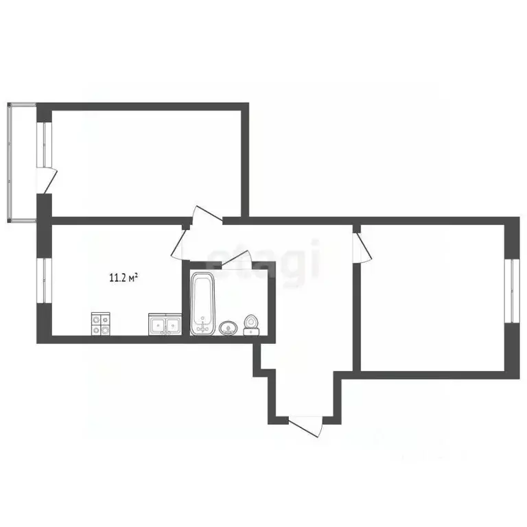 2-к кв. Забайкальский край, Чита ул. Кастринская, 9 (60.2 м) - Фото 2