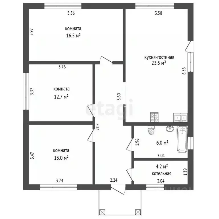 Дом в Тюменская область, Тюмень Гвоздика СНТ, ул. Парфенова (95 м) - Фото 2