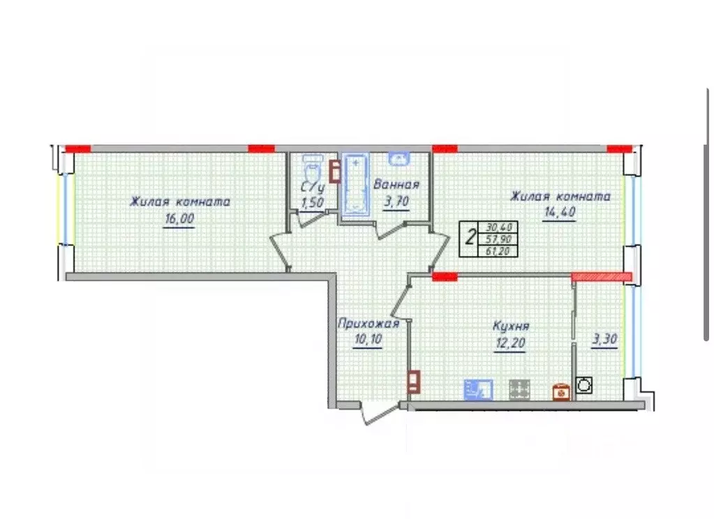 2-к кв. Ставропольский край, Невинномысск ул. Имени Героя России ... - Фото 1
