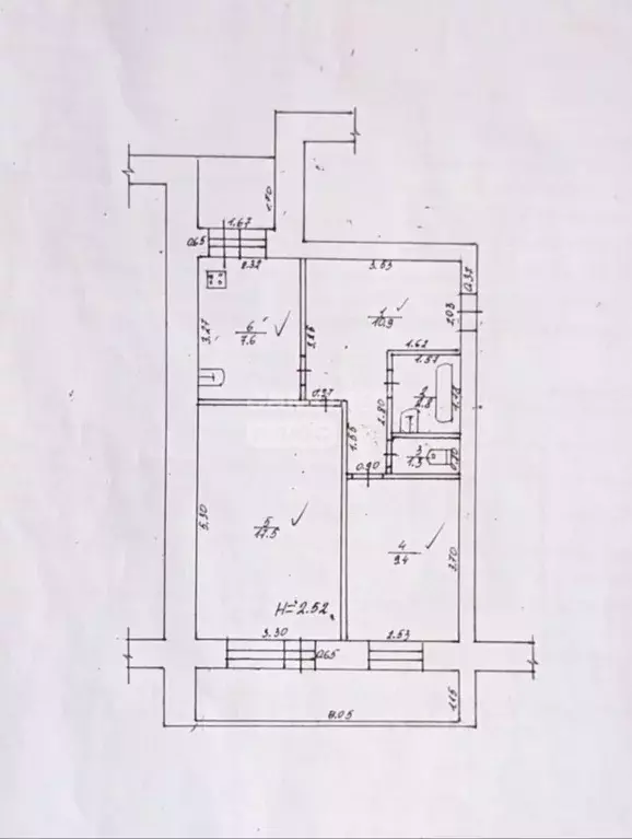 2-к кв. Оренбургская область, Бузулук 3-й мкр, 11А (49.5 м) - Фото 1