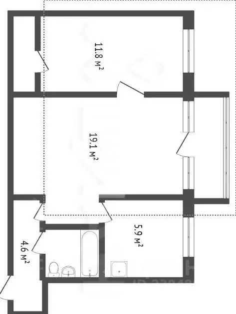 2-к кв. Башкортостан, Уфа Баязита Бикбая ул., 20 (45.0 м) - Фото 1