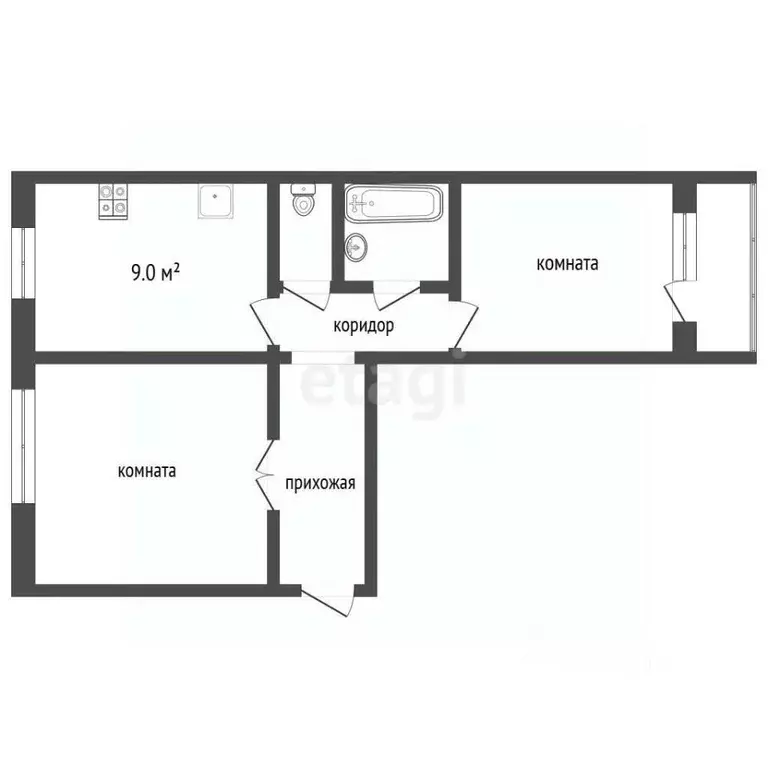 2-к кв. Ямало-Ненецкий АО, Муравленко ул. Ленина, 131 (51.0 м) - Фото 1