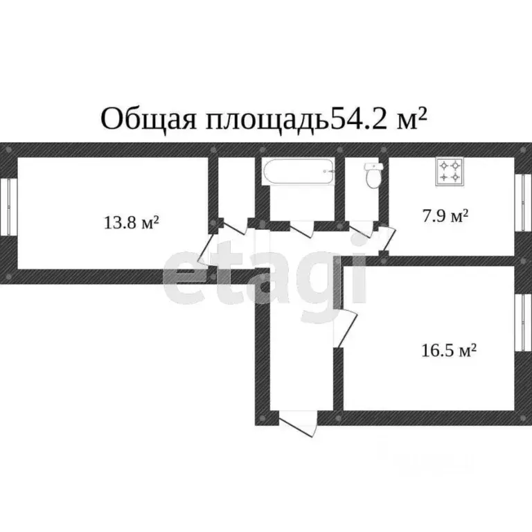 2-к кв. Тюменская область, Тобольск Менделеево мкр, 7 (54.0 м) - Фото 1