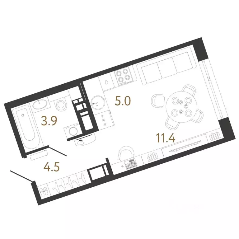 Студия Санкт-Петербург Литера жилой комплекс (24.8 м) - Фото 1