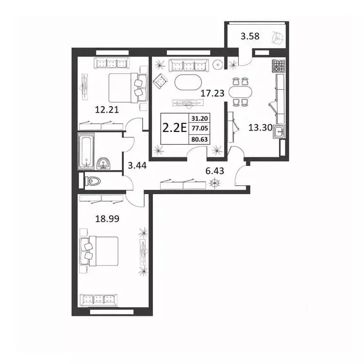 3-к кв. Новгородская область, Великий Новгород ул. Якова Павлова, 15 ... - Фото 1
