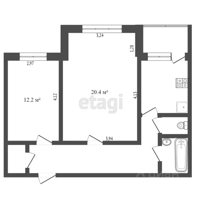 2-к кв. Ханты-Мансийский АО, Сургут Геологическая ул., 15/1 (60.4 м) - Фото 1