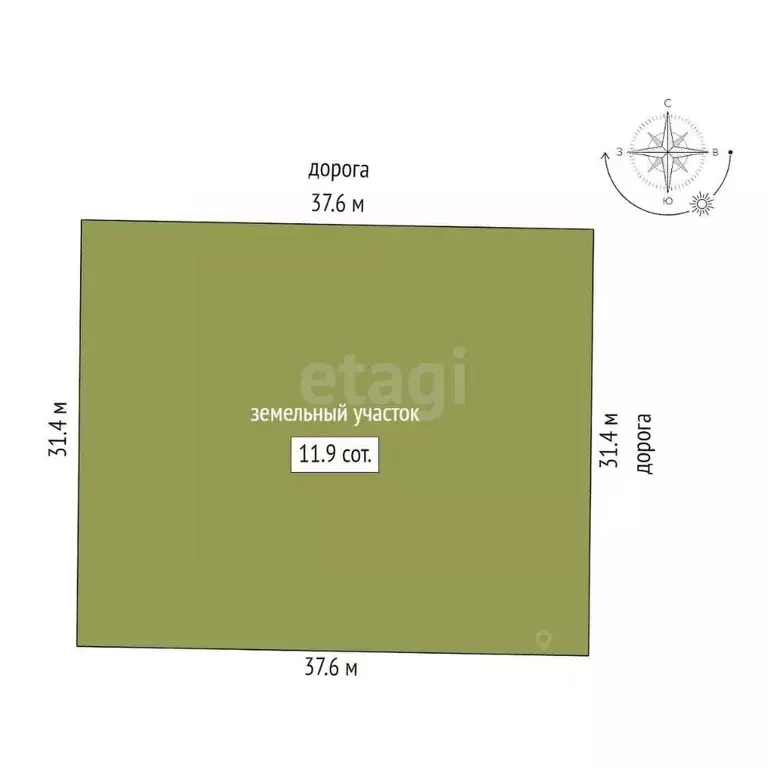 Участок в Владимирская область, Муром д. Коржавино, ул. Луговая (11.95 ... - Фото 2